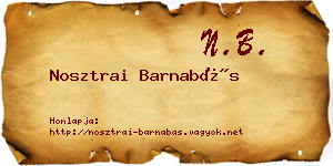 Nosztrai Barnabás névjegykártya