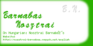barnabas nosztrai business card